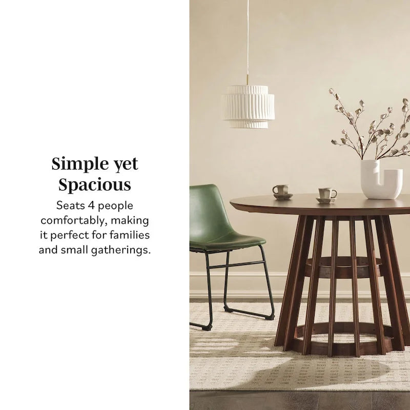 Middlebrook Designs 48 inch Round Slatted Wood Dining Table