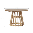 Middlebrook Designs 48 inch Round Slatted Wood Dining Table