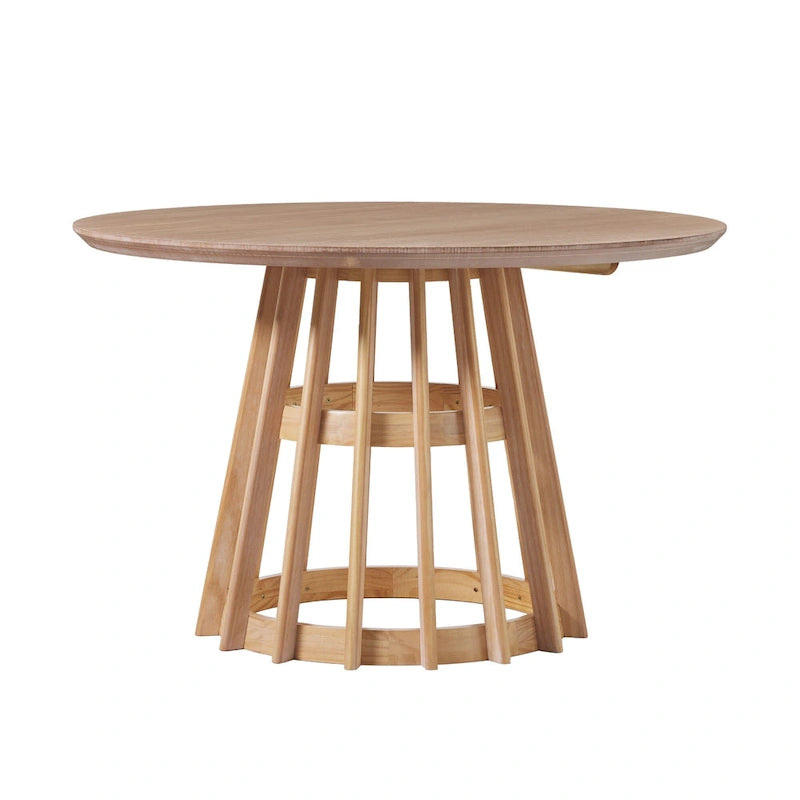 Middlebrook Designs 48 inch Round Slatted Wood Dining Table