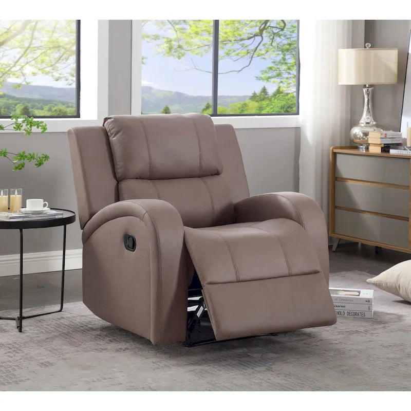 Modern Soft and Faux Leather Manual Recliner Chair