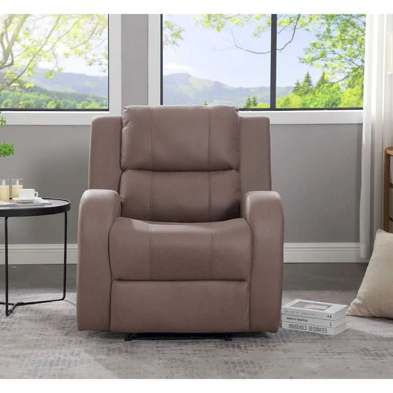 Modern Soft and Faux Leather Manual Recliner Chair