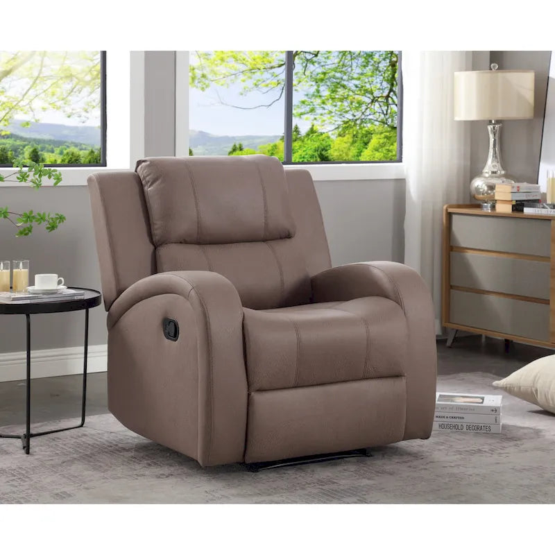 Modern Soft and Faux Leather Manual Recliner Chair