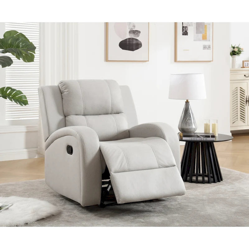 Modern Soft and Faux Leather Manual Recliner Chair