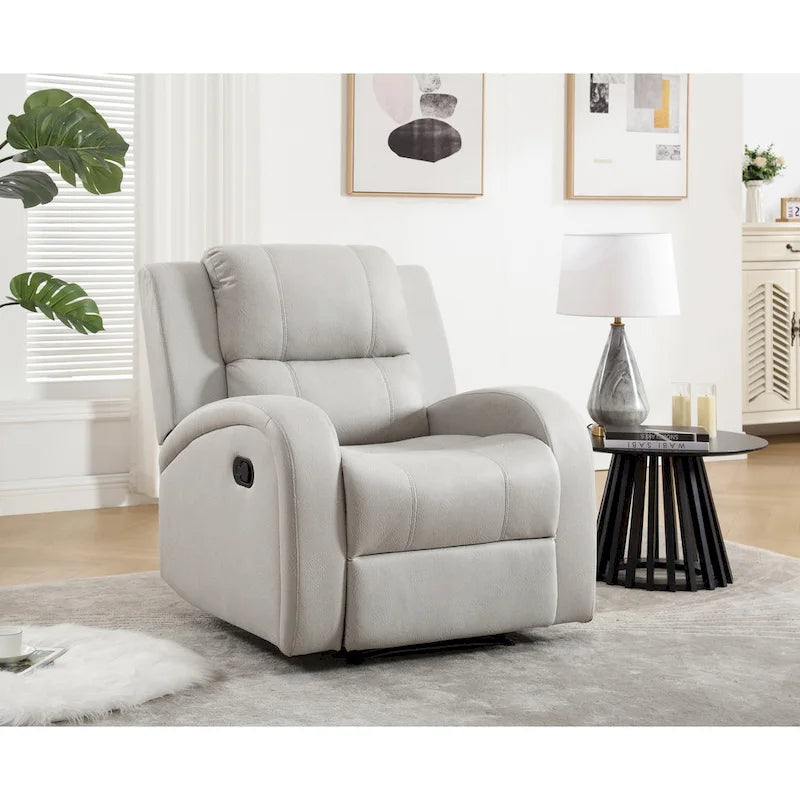 Modern Soft and Faux Leather Manual Recliner Chair