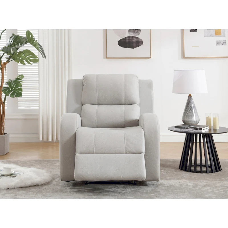 Modern Soft and Faux Leather Manual Recliner Chair