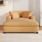 53.5 Chaise Lounge Chair with Solid Wood Legs and Comfort Pillows