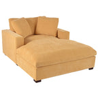53.5 Chaise Lounge Chair with Solid Wood Legs and Comfort Pillows