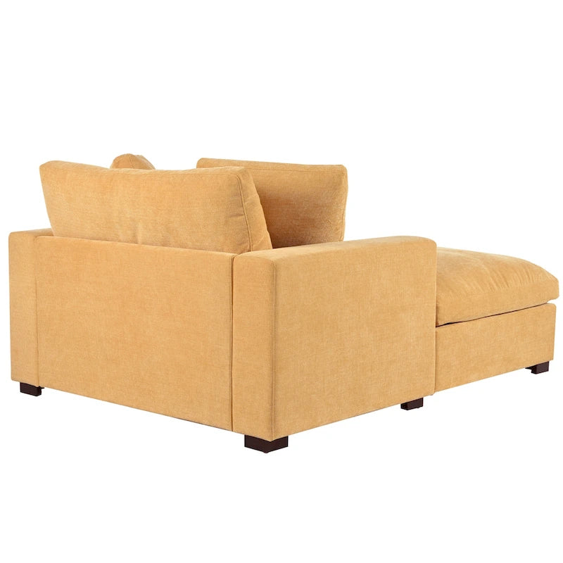 53.5 Chaise Lounge Chair with Solid Wood Legs and Comfort Pillows