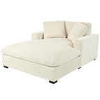 53.5 Chaise Lounge Chair with Solid Wood Legs and Comfort Pillows