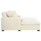 53.5 Chaise Lounge Chair with Solid Wood Legs and Comfort Pillows