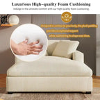 53.5 Chaise Lounge Chair with Solid Wood Legs and Comfort Pillows