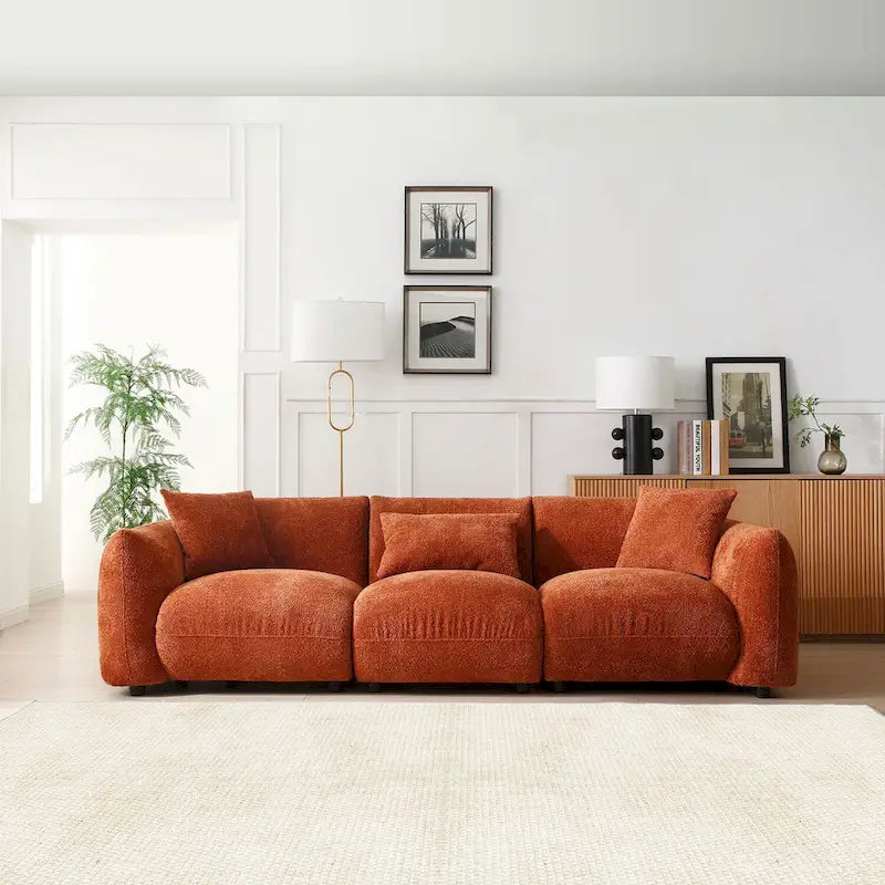Mid Century Modern Couch 3-Seater Sofa for Living Room, Bedroom