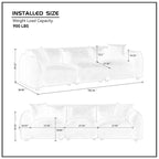 Mid Century Modern Couch 3-Seater Sofa for Living Room, Bedroom