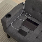 62 Inch Linen Upholstered Modern Loveseat Sofa