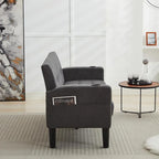 62 Inch Linen Upholstered Modern Loveseat Sofa