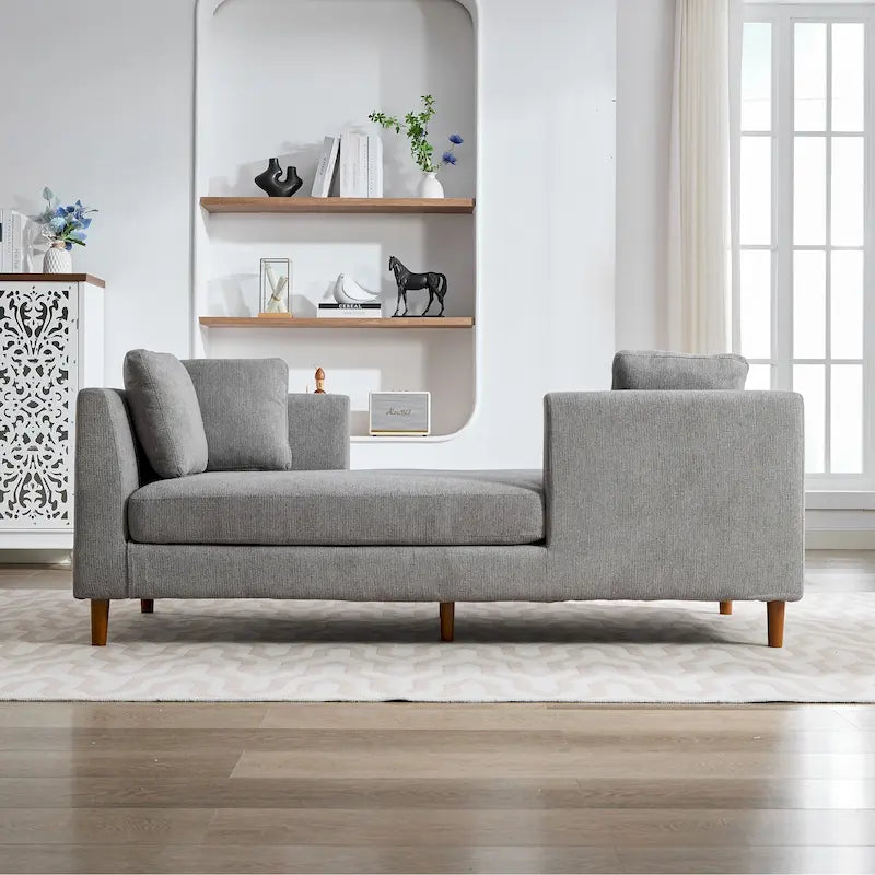 Wide Modern Double-Sided Upholstered Chaise Lounge
