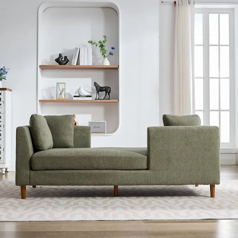 Wide Modern Double-Sided Upholstered Chaise Lounge