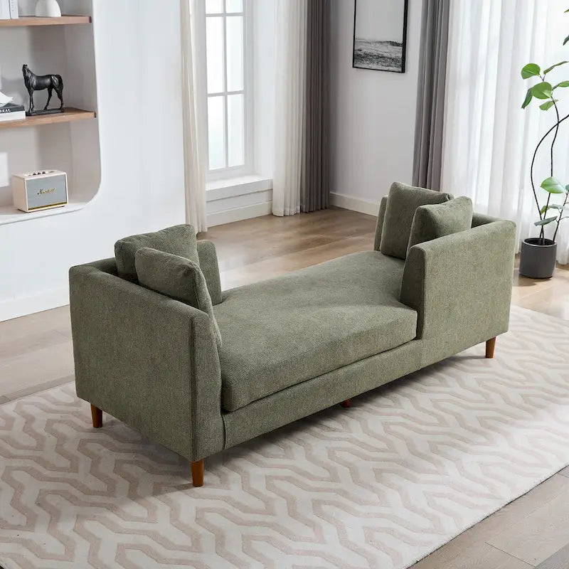 Wide Modern Double-Sided Upholstered Chaise Lounge