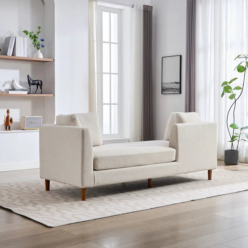 Wide Modern Double-Sided Upholstered Chaise Lounge