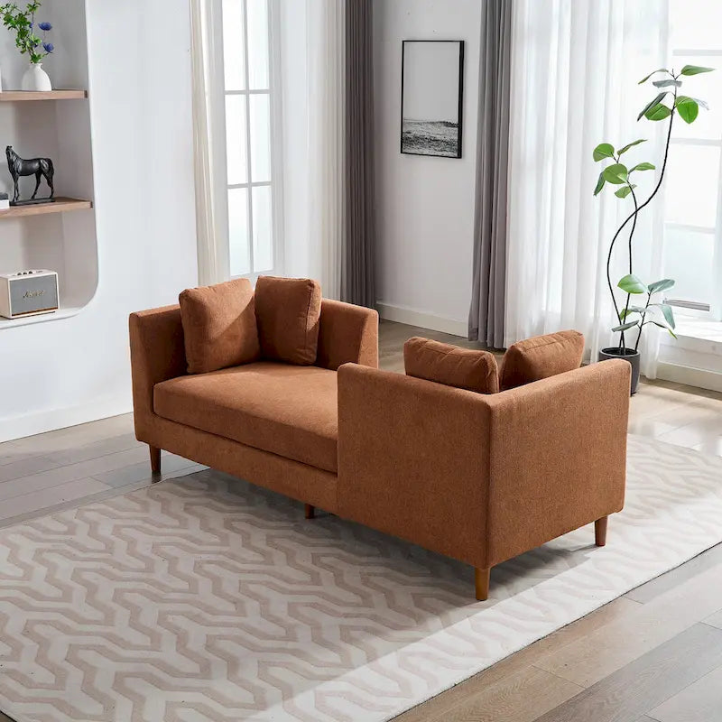Wide Modern Double-Sided Upholstered Chaise Lounge