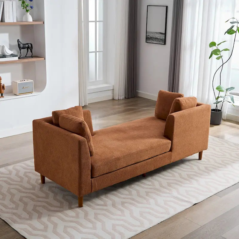 Wide Modern Double-Sided Upholstered Chaise Lounge