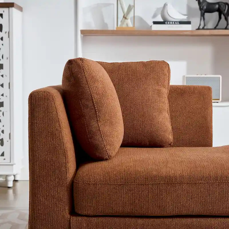 Wide Modern Double-Sided Upholstered Chaise Lounge