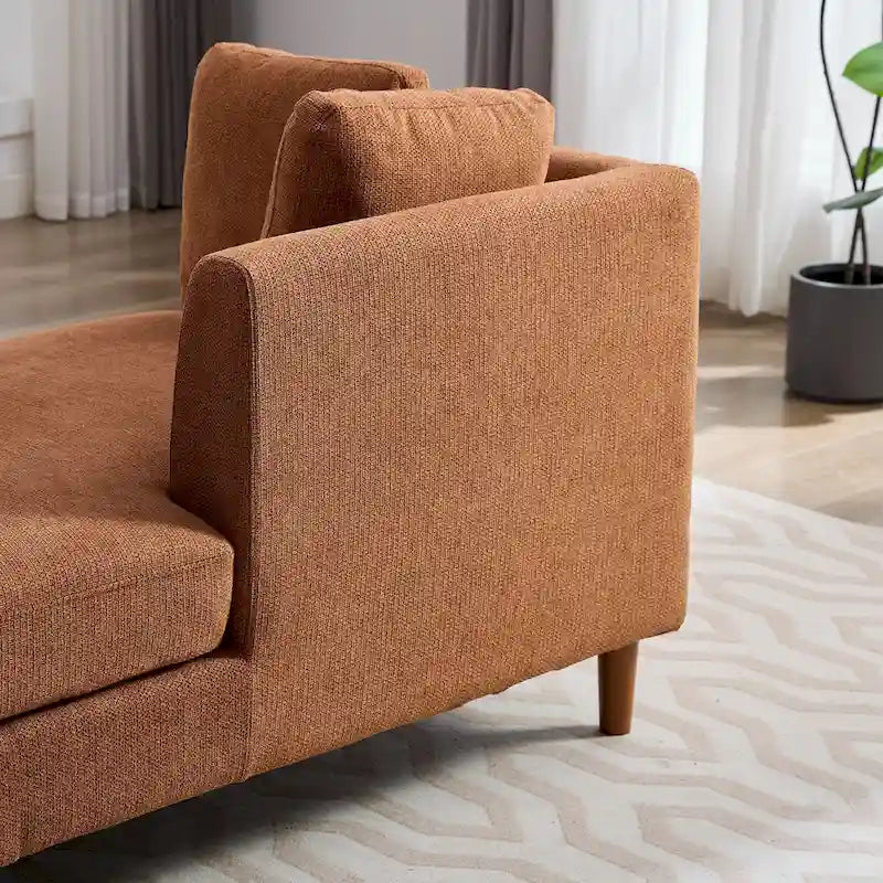 Wide Modern Double-Sided Upholstered Chaise Lounge