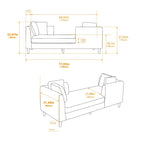 Wide Modern Double-Sided Upholstered Chaise Lounge