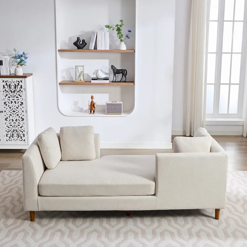 Wide Modern Double-Sided Upholstered Chaise Lounge