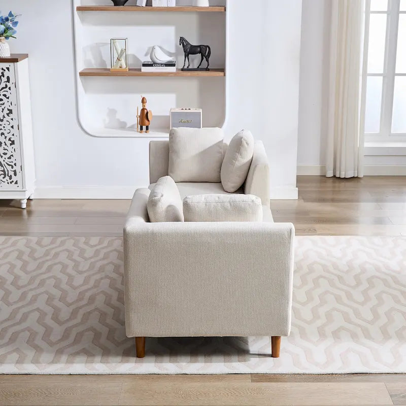 Wide Modern Double-Sided Upholstered Chaise Lounge