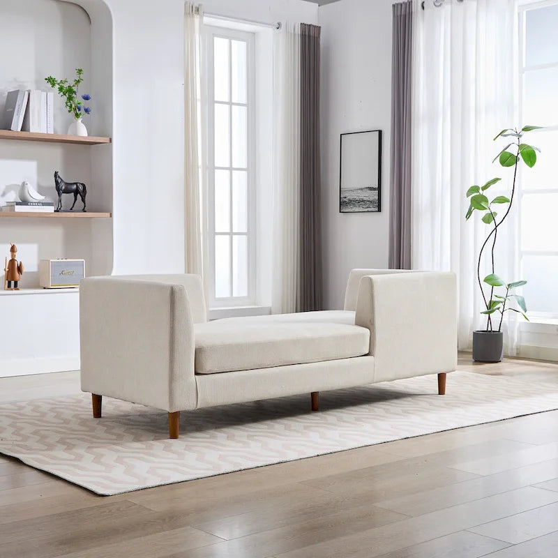 Wide Modern Double-Sided Upholstered Chaise Lounge