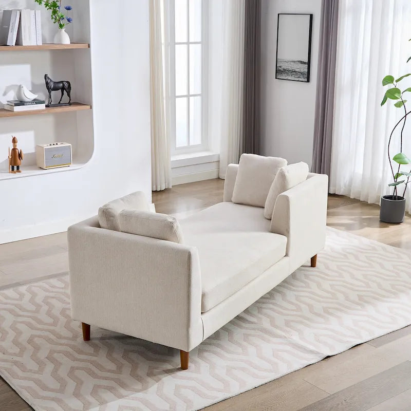 Wide Modern Double-Sided Upholstered Chaise Lounge