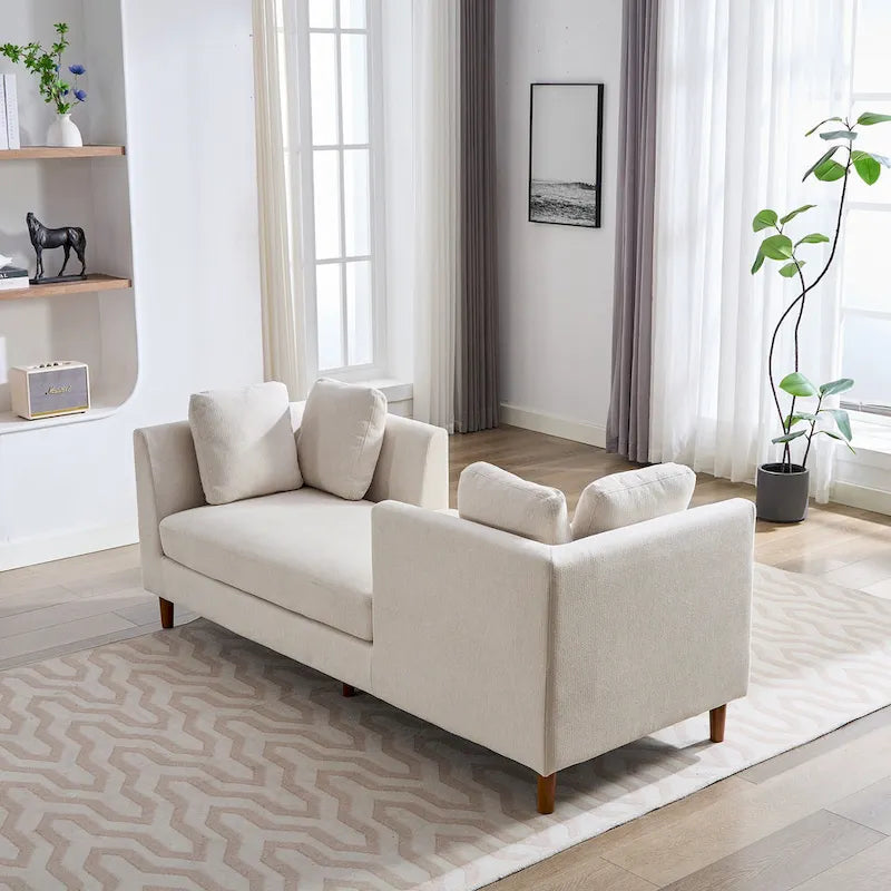 Wide Modern Double-Sided Upholstered Chaise Lounge