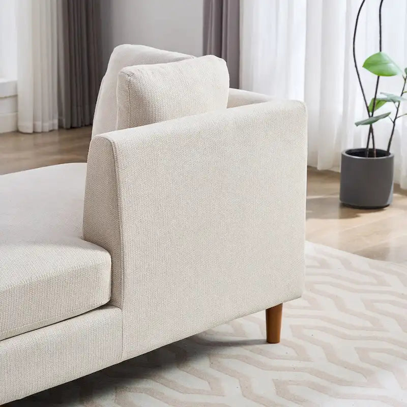 Wide Modern Double-Sided Upholstered Chaise Lounge