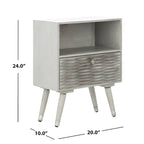 SAFAVIEH Brandy Single Drawer Textured Nightstand