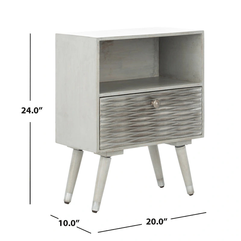 SAFAVIEH Brandy Single Drawer Textured Nightstand