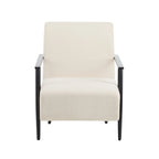26.38 Modern Beige Lounge Chair with Polyester Upholstery and Sturdy Metal Frame, Ideal for Living Room, Bedroom, or Office