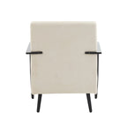 26.38 Modern Beige Lounge Chair with Polyester Upholstery and Sturdy Metal Frame, Ideal for Living Room, Bedroom, or Office