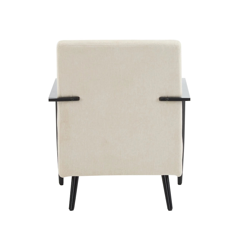 26.38 Modern Beige Lounge Chair with Polyester Upholstery and Sturdy Metal Frame, Ideal for Living Room, Bedroom, or Office