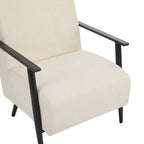 26.38 Modern Beige Lounge Chair with Polyester Upholstery and Sturdy Metal Frame, Ideal for Living Room, Bedroom, or Office