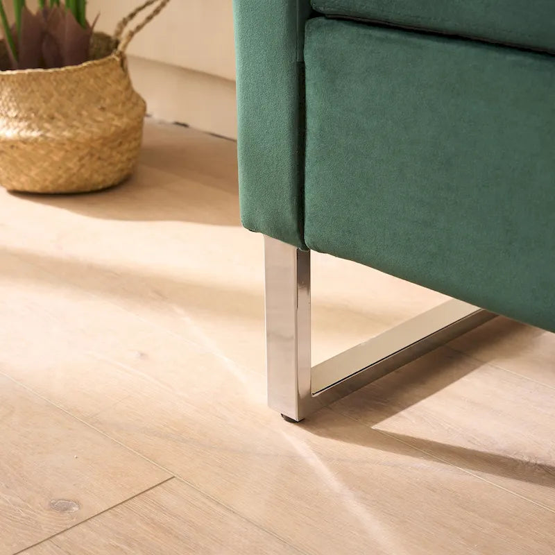 67.91Wide Velvet Storage Soft Bench with Armrests for Living Room, Entryway and Bedroom