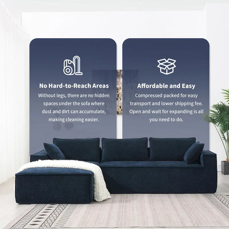 Zab Chenille 2 Pieces Sectional Sofa by GDFStudio