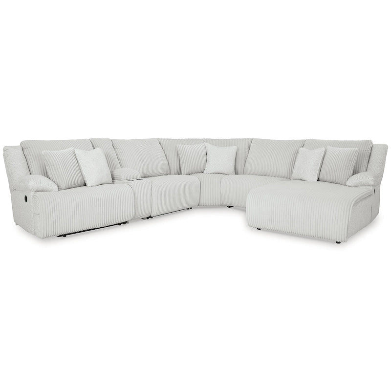 Signature Design by Ashley Top Tier Light Gray 6-Piece Reclining Sectional with Chaise - 149.5W x 132.5D x 40H