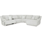 Signature Design by Ashley Top Tier Light Gray 6-Piece Reclining Sectional with Chaise - 149.5W x 132.5D x 40H