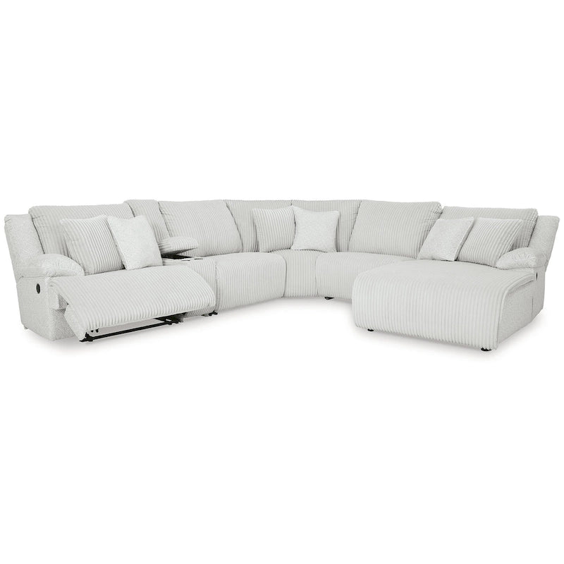 Signature Design by Ashley Top Tier Light Gray 6-Piece Reclining Sectional with Chaise - 149.5W x 132.5D x 40H