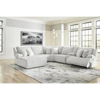 Signature Design by Ashley Top Tier Light Gray 6-Piece Reclining Sectional with Chaise - 149.5W x 132.5D x 40H