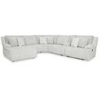 Signature Design by Ashley Top Tier Light Gray 6-Piece Reclining Sectional with Chaise - 149.5W x 132.5D x 40H