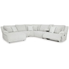 Signature Design by Ashley Top Tier Light Gray 6-Piece Reclining Sectional with Chaise - 149.5W x 132.5D x 40H