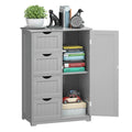 Costway Wooden 4 Drawer Bathroom Floor Cabinet Storage Cupboard 2