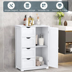 Costway Wooden 4 Drawer Bathroom Floor Cabinet Storage Cupboard 2